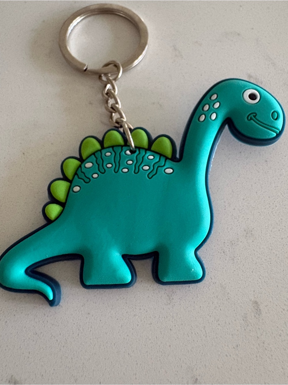 Cute Teal Dinosaur Keychain